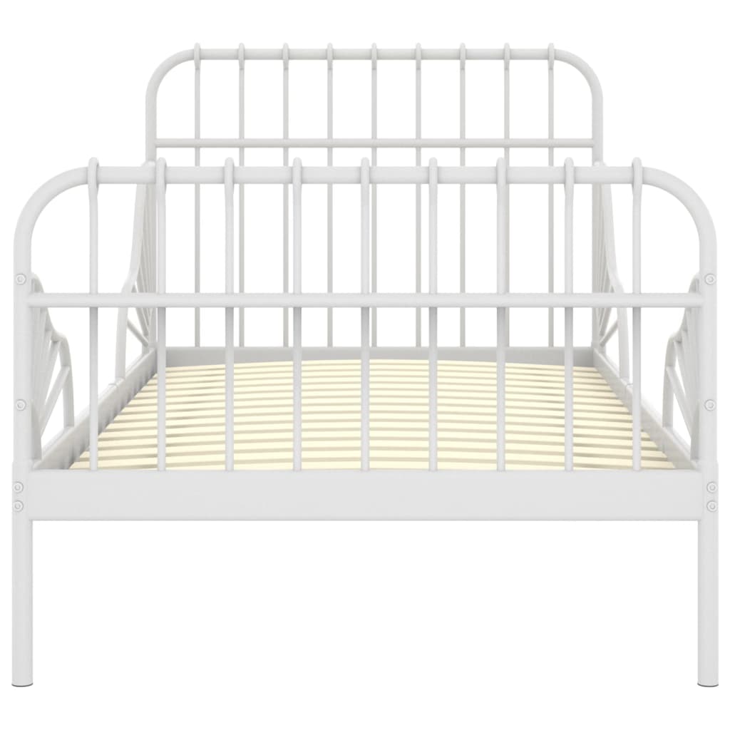 Jatkettava sängynrunko valkoinen metalli 80x130/200 cm - Sisustajankoti.fi