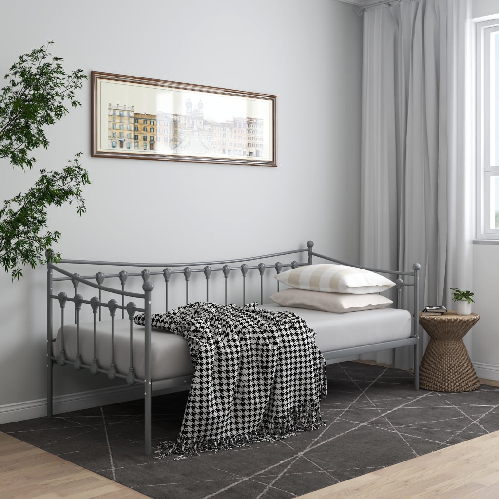 Sohvasängyn runko harmaa metalli 90x200 cm - Sisustajankoti.fi