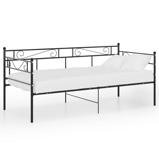 Sohvasängyn runko musta metalli 90x200 cm - Sisustajankoti.fi