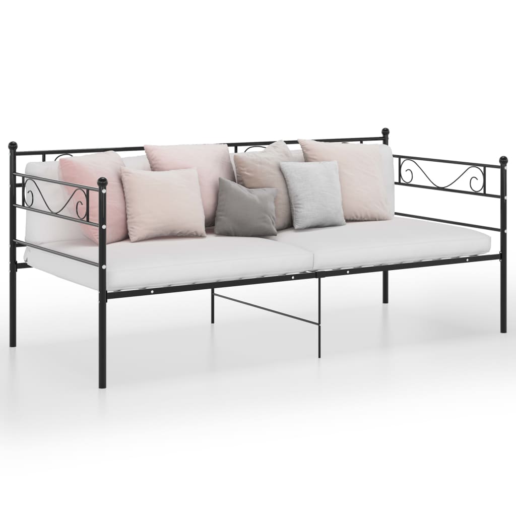 Sohvasängyn runko musta metalli 90x200 cm - Sisustajankoti.fi