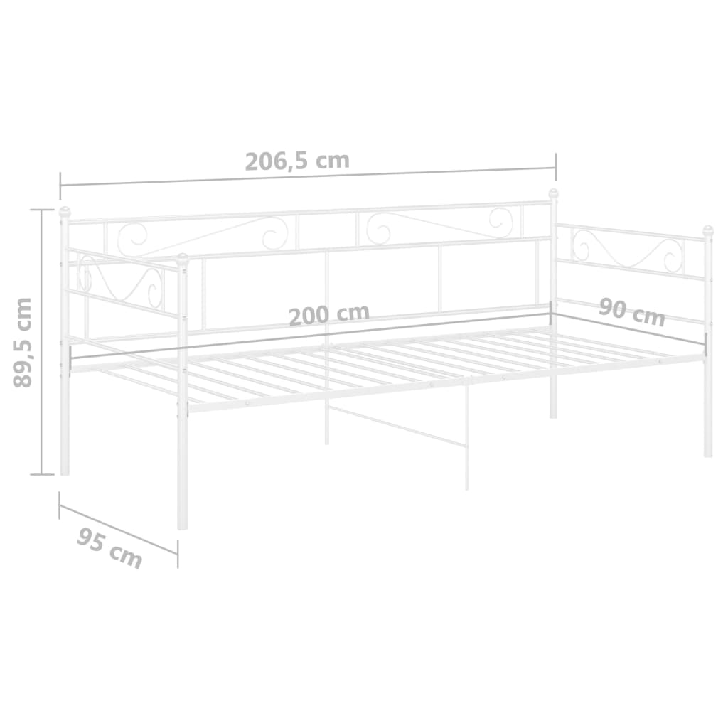 Sohvasängyn runko valkoinen metalli 90x200 cm - Sisustajankoti.fi