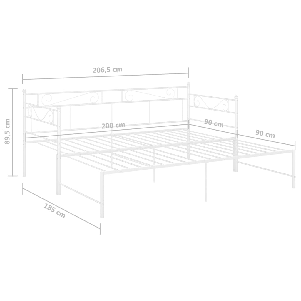 Vuodesohvan runko valkoinen metalli 90x200 cm - Sisustajankoti.fi