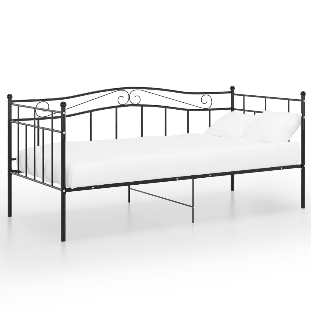 Sohvasängyn runko musta metalli 90x200 cm - Sisustajankoti.fi