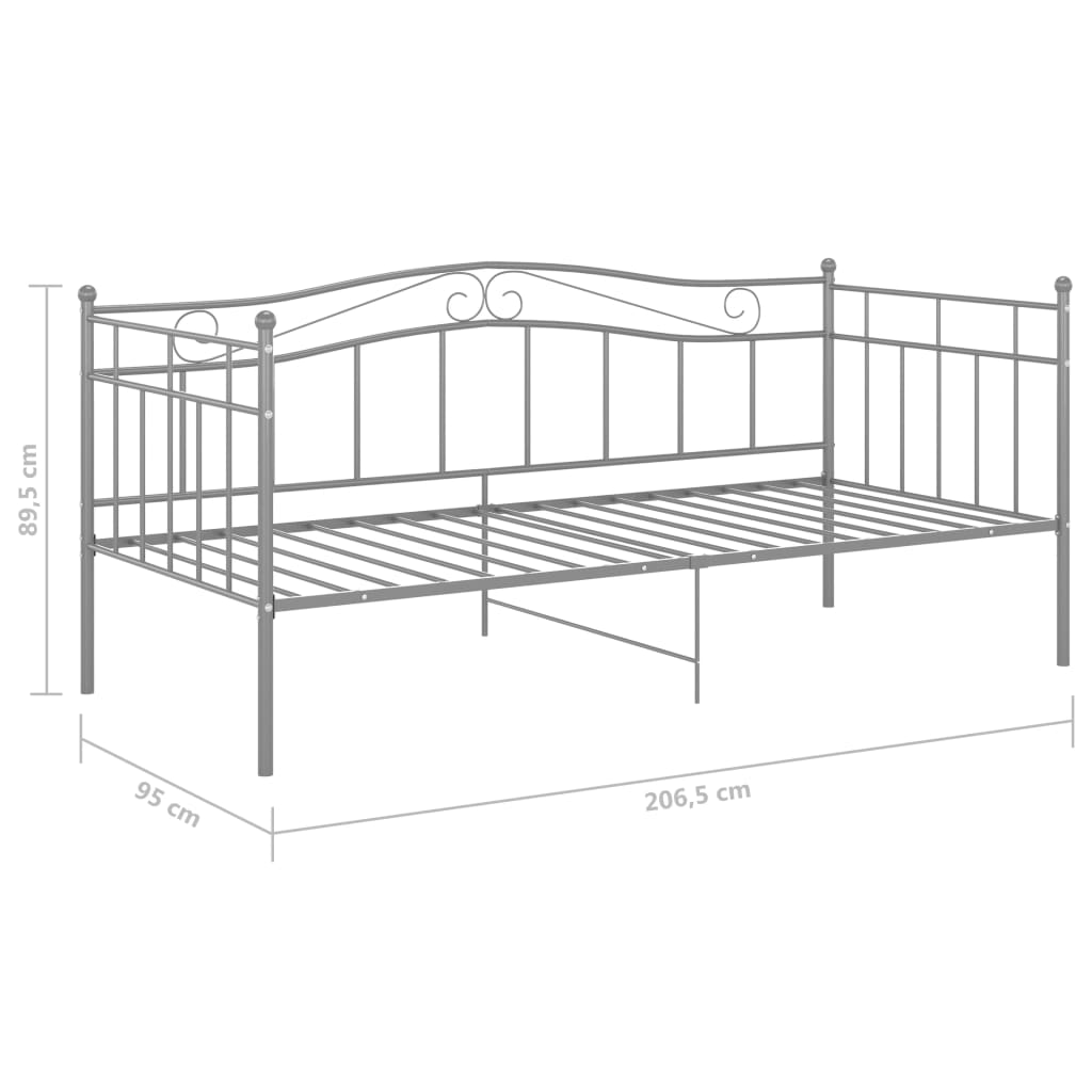 Sohvasängyn runko harmaa metalli 90x200 cm - Sisustajankoti.fi