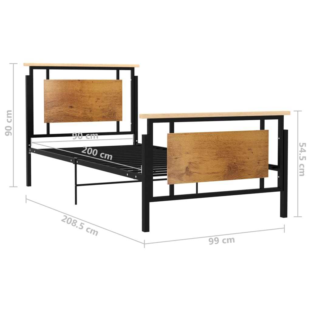 Sängynrunko metalli 90x200 cm - Sisustajankoti.fi