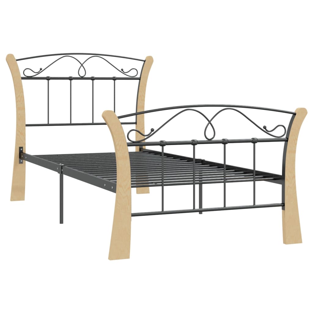 Sängynrunko musta metalli 90x200 cm - Sisustajankoti.fi
