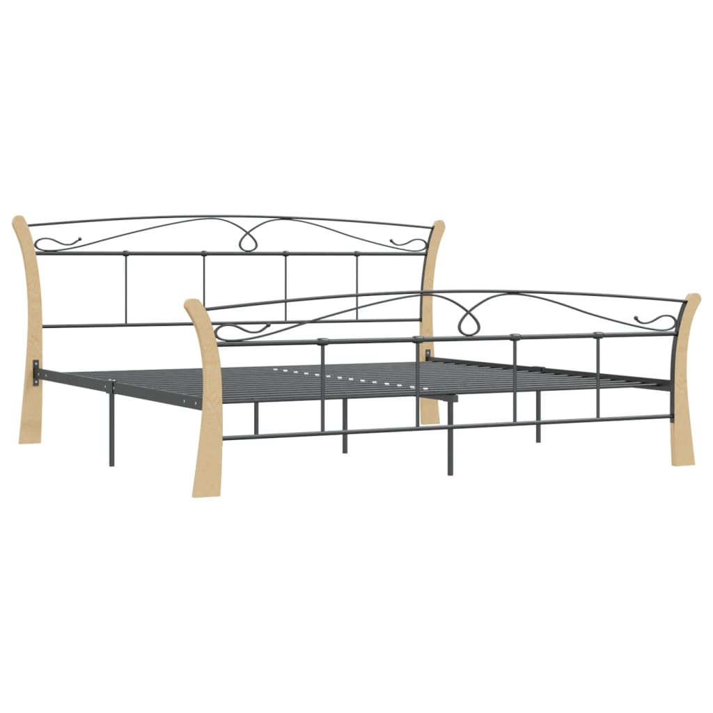 Sängynrunko musta metalli 200x200 cm - Sisustajankoti.fi