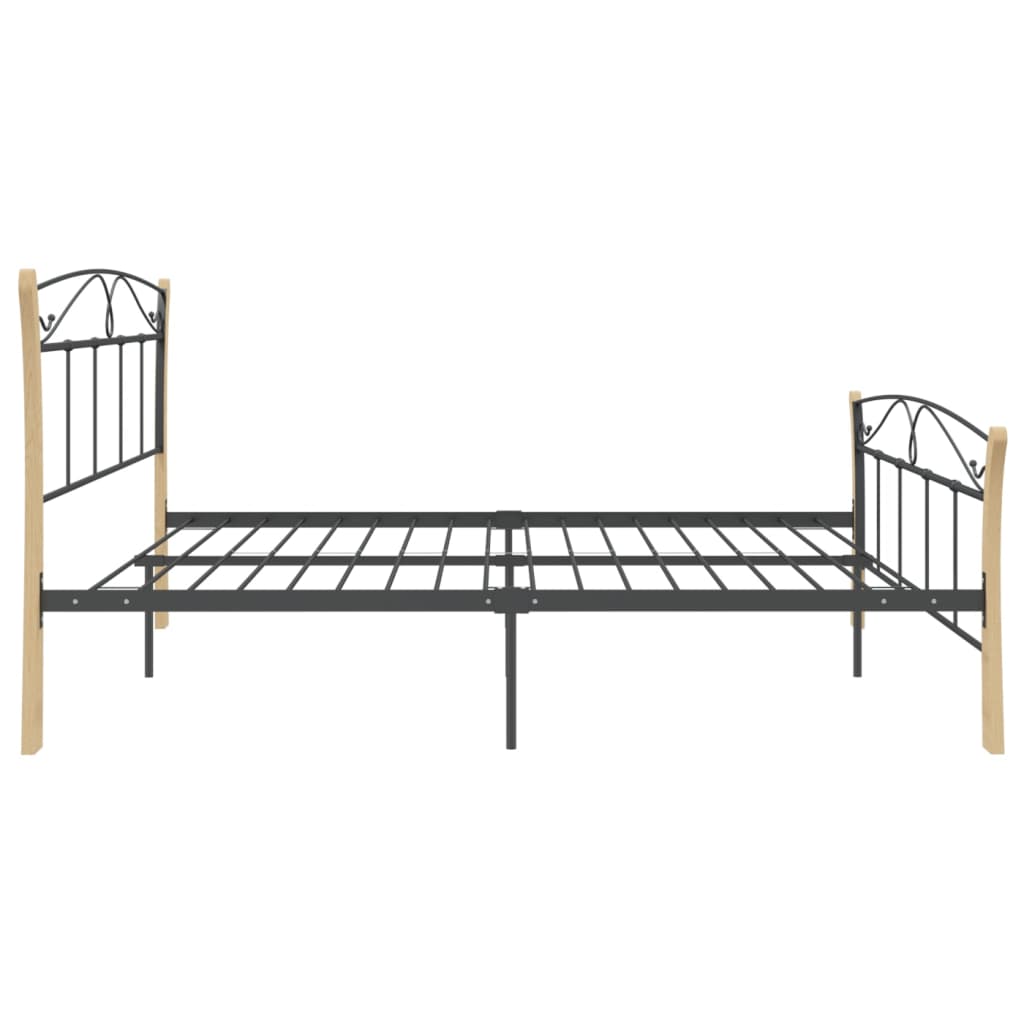 Sängynrunko musta metalli 200x200 cm - Sisustajankoti.fi