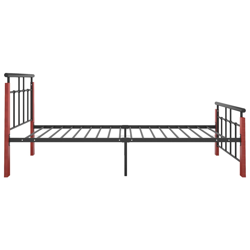 Sängynrunko metalli ja täysi tammi 90x200 cm - Sisustajankoti.fi