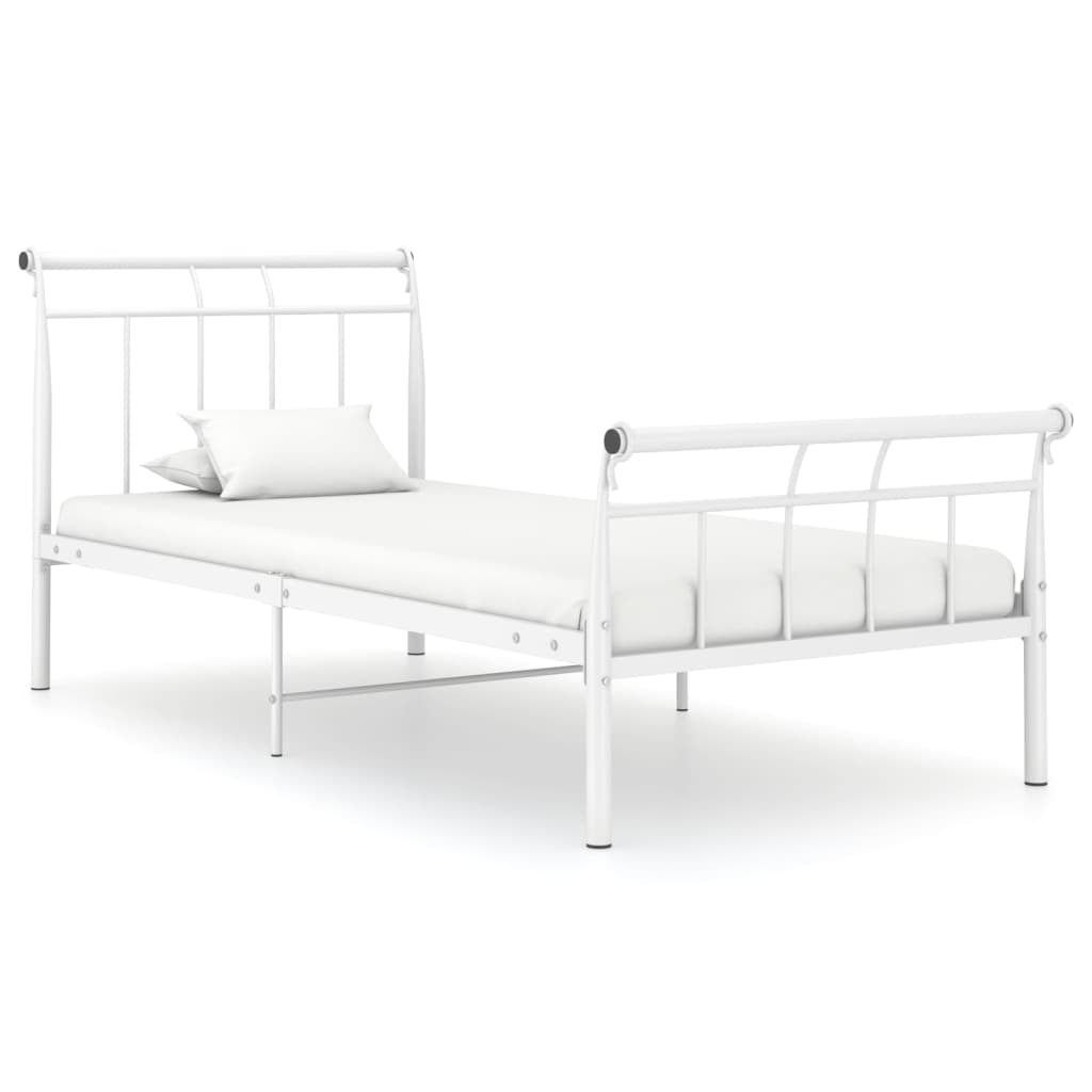 Sängynrunko valkoinen metalli 90x200 cm - Sisustajankoti.fi