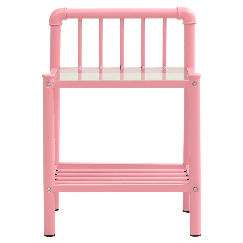 Yöpöytä pinkki/läpinäkyvä 45x34,5x62,5 cm metalli ja lasi - Sisustajankoti.fi