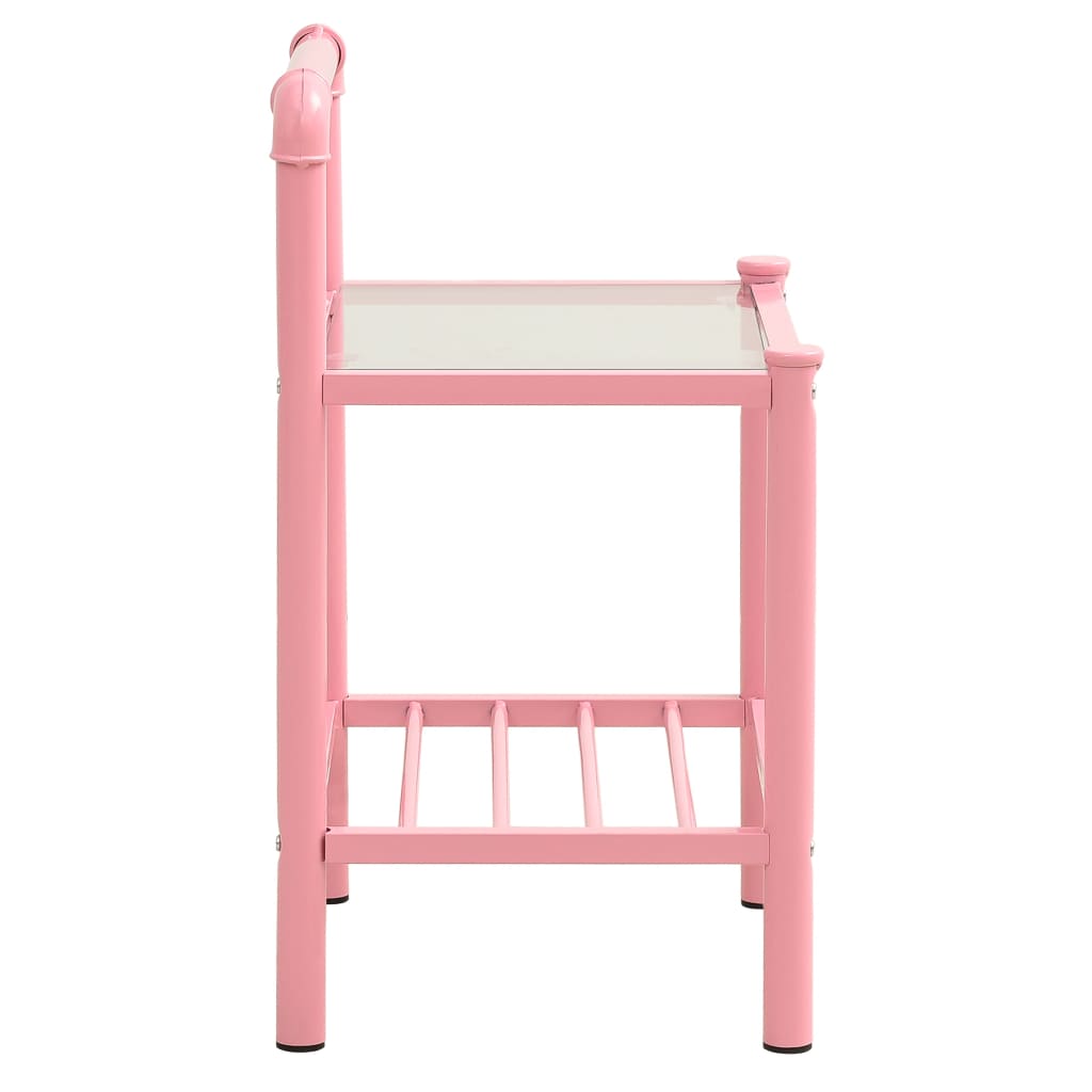 Yöpöytä pinkki/läpinäkyvä 45x34,5x62,5 cm metalli ja lasi - Sisustajankoti.fi