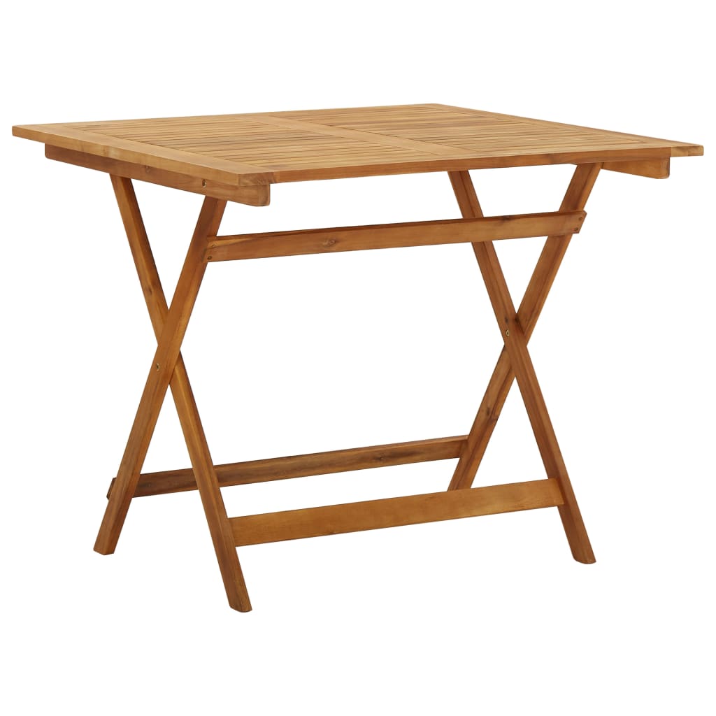 Kokoontaittuva puutarhapöytä 90x90x75 cm täysi akaasiapuu - Sisustajankoti.fi