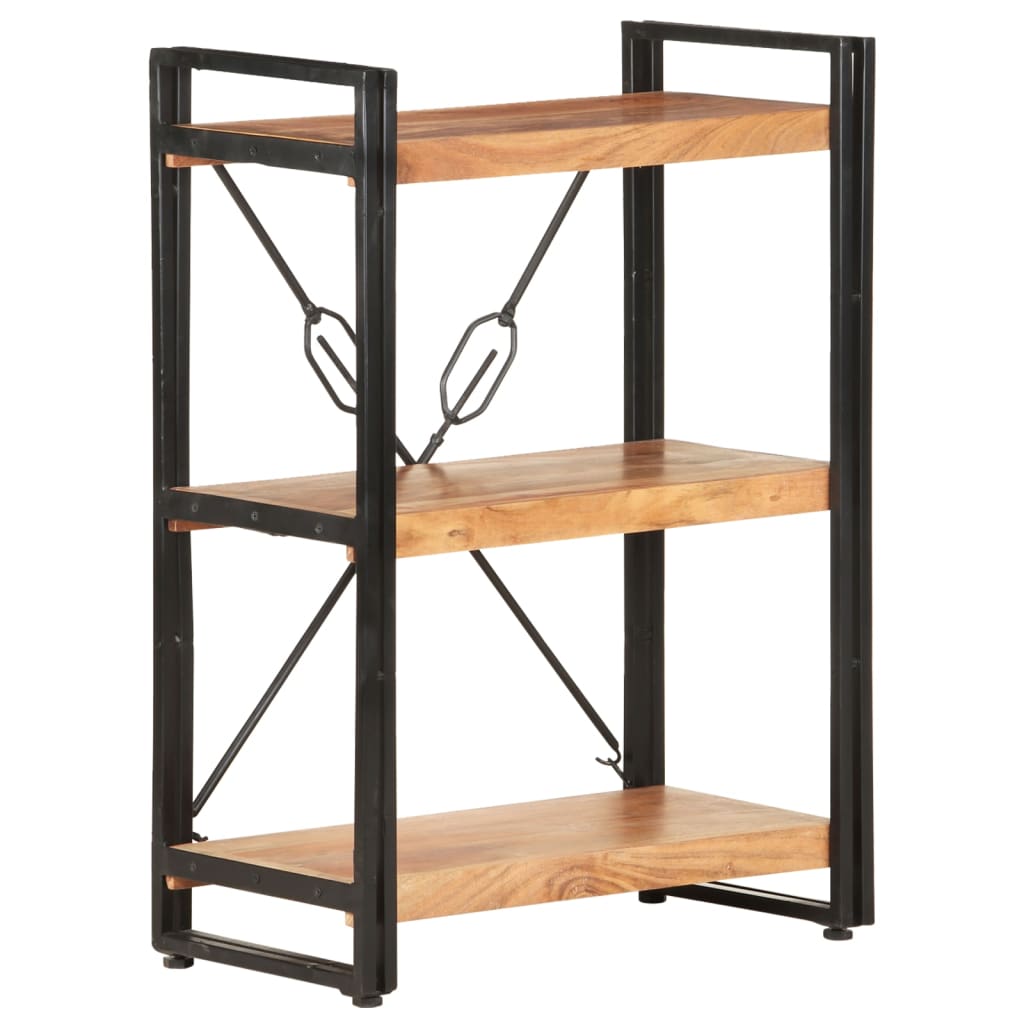 3-tasoinen kirjahylly 60x30x80 cm täysi akaasiapuu - Sisustajankoti.fi