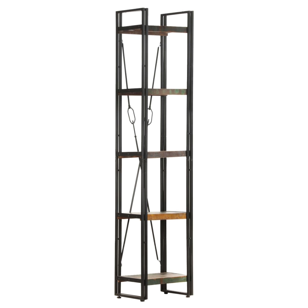5-tasoinen kirjahylly 40x30x180 cm kierrätetty täysi akaasiapuu - Sisustajankoti.fi