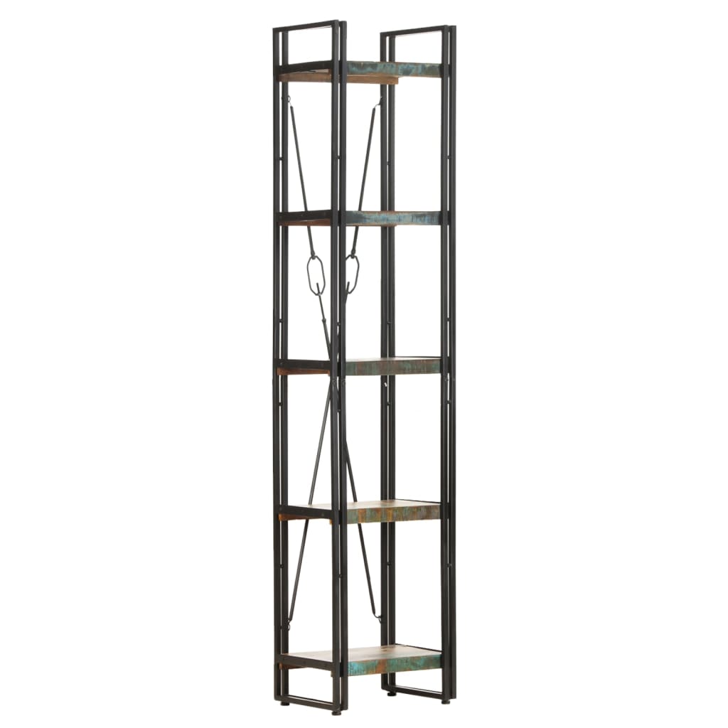 5-tasoinen kirjahylly 40x30x180 cm kierrätetty täysi akaasiapuu - Sisustajankoti.fi
