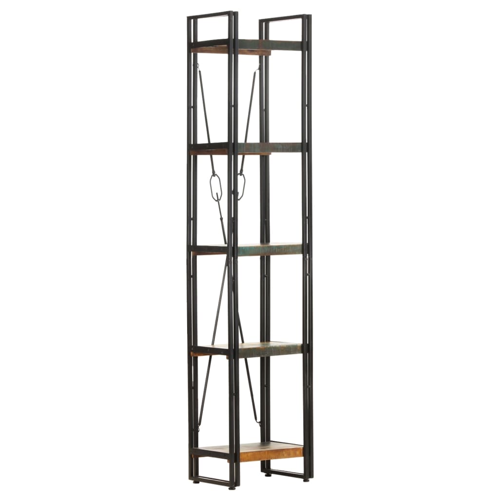 5-tasoinen kirjahylly 40x30x180 cm kierrätetty täysi akaasiapuu - Sisustajankoti.fi