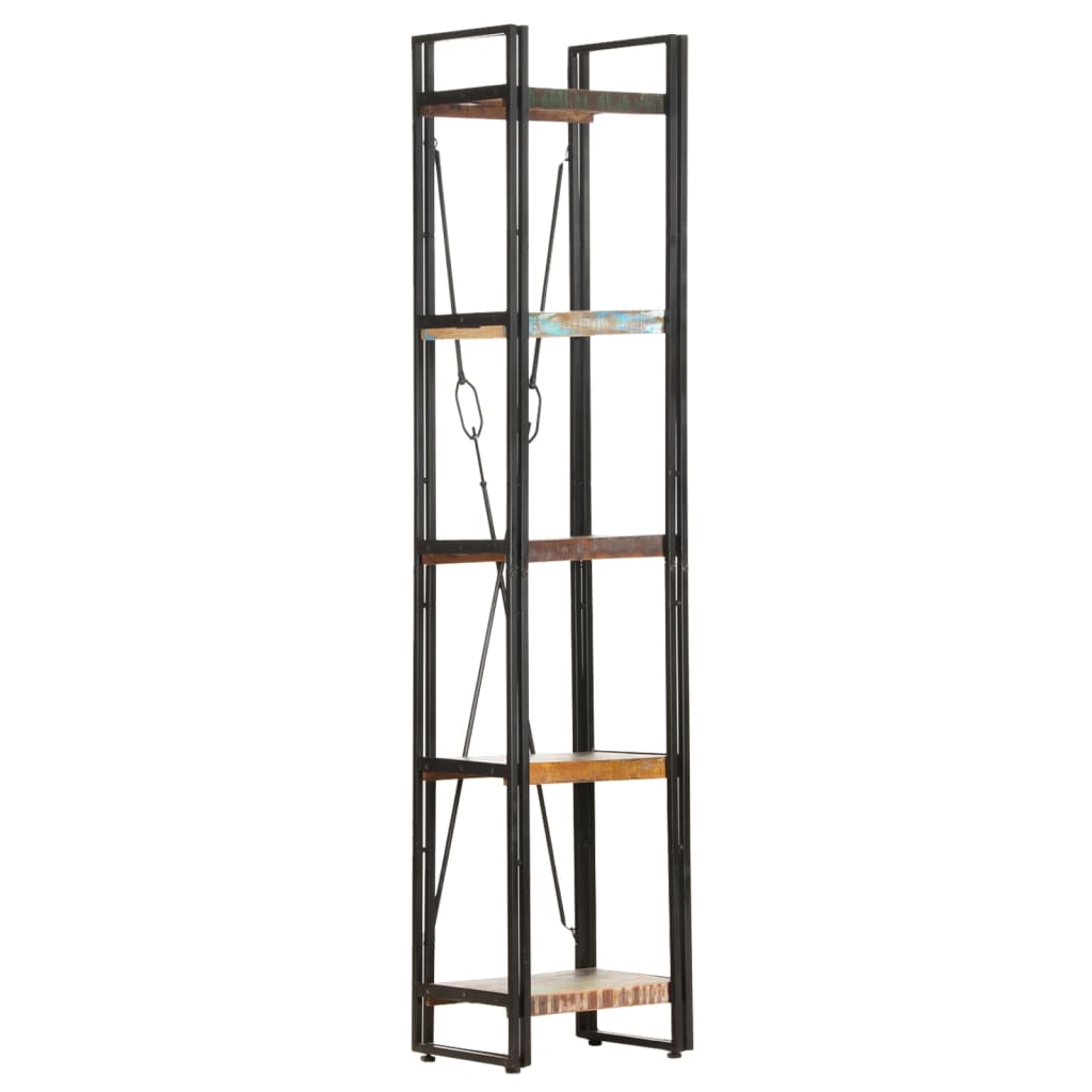 5-tasoinen kirjahylly 40x30x180 cm kierrätetty täysi akaasiapuu - Sisustajankoti.fi