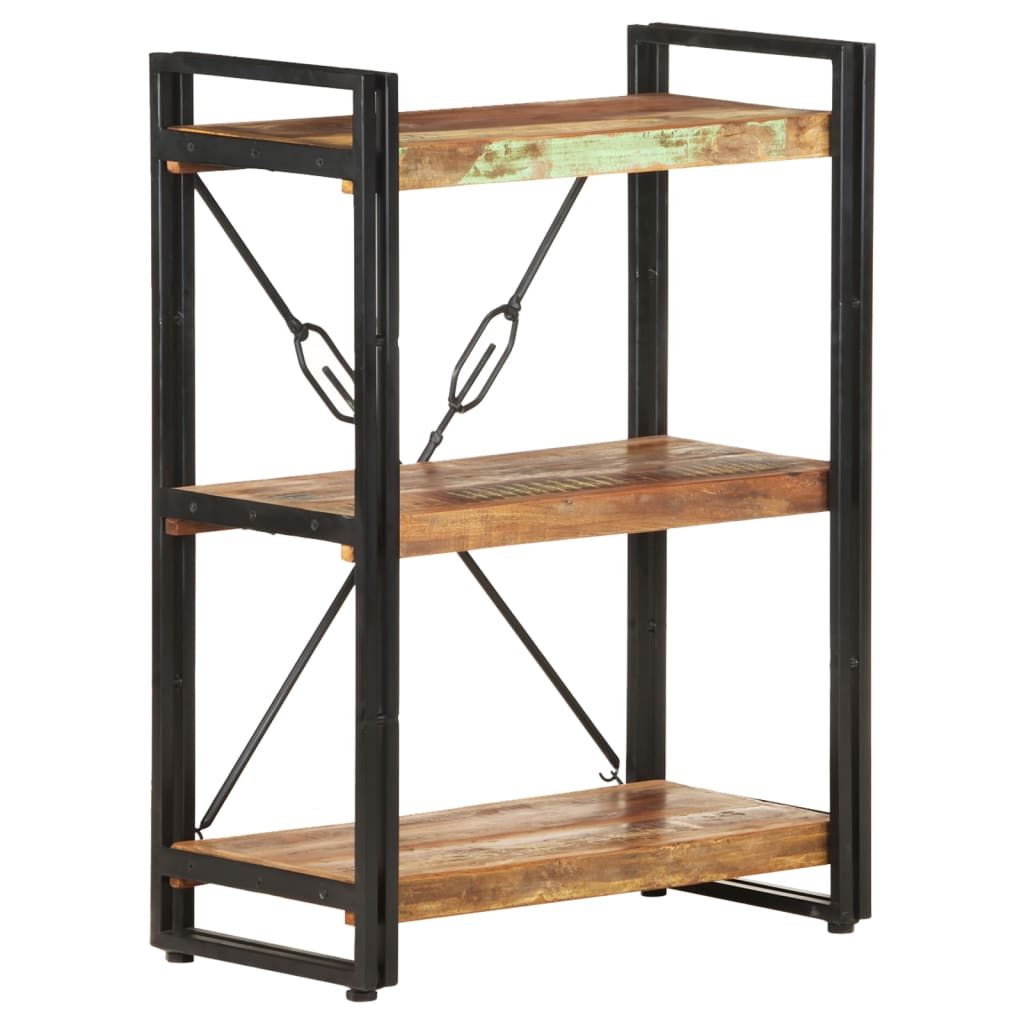 3-tasoinen kirjahylly 60x30x80 cm täysi kierrätetty puu - Sisustajankoti.fi