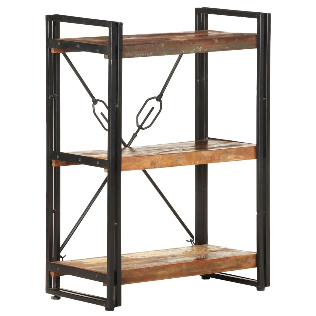 3-tasoinen kirjahylly 60x30x80 cm täysi kierrätetty puu - Sisustajankoti.fi