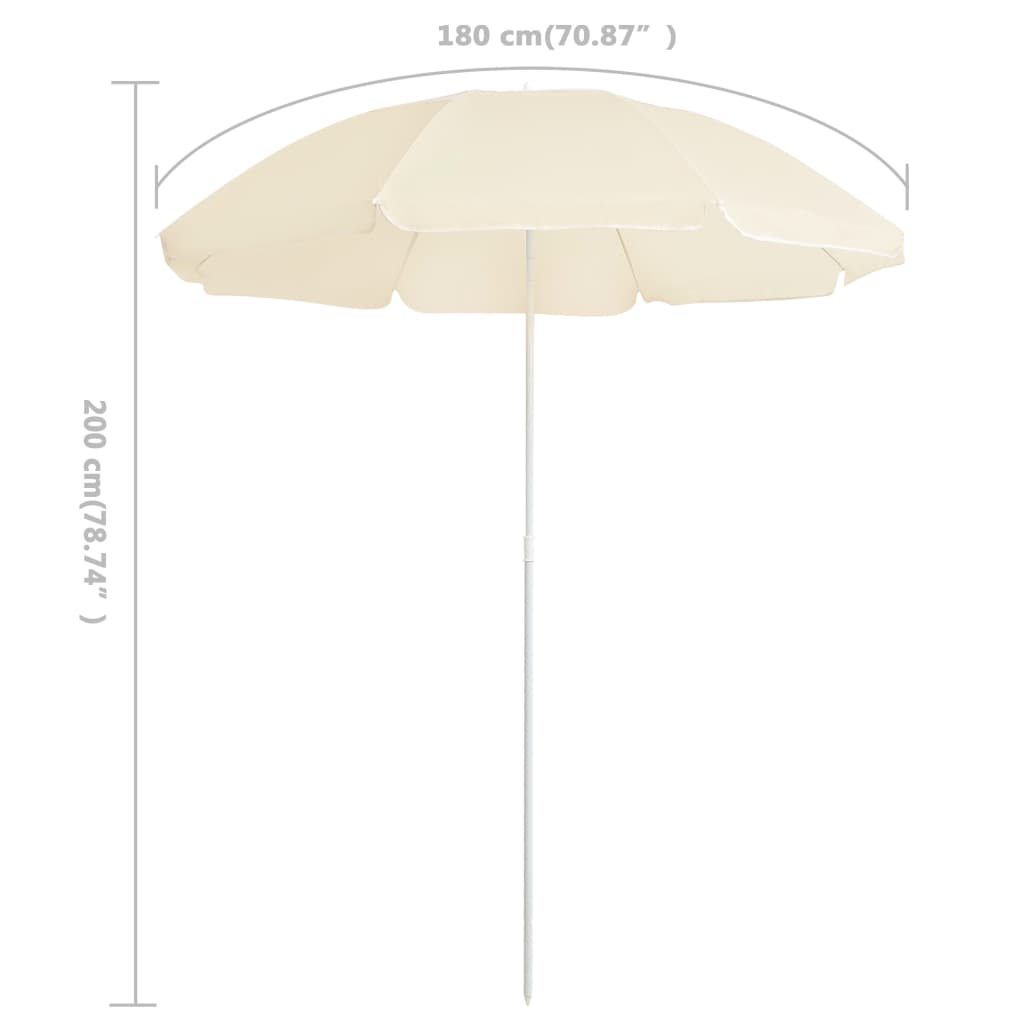 Aurinkovarjo terästanko hiekka 180 cm - Sisustajankoti.fi
