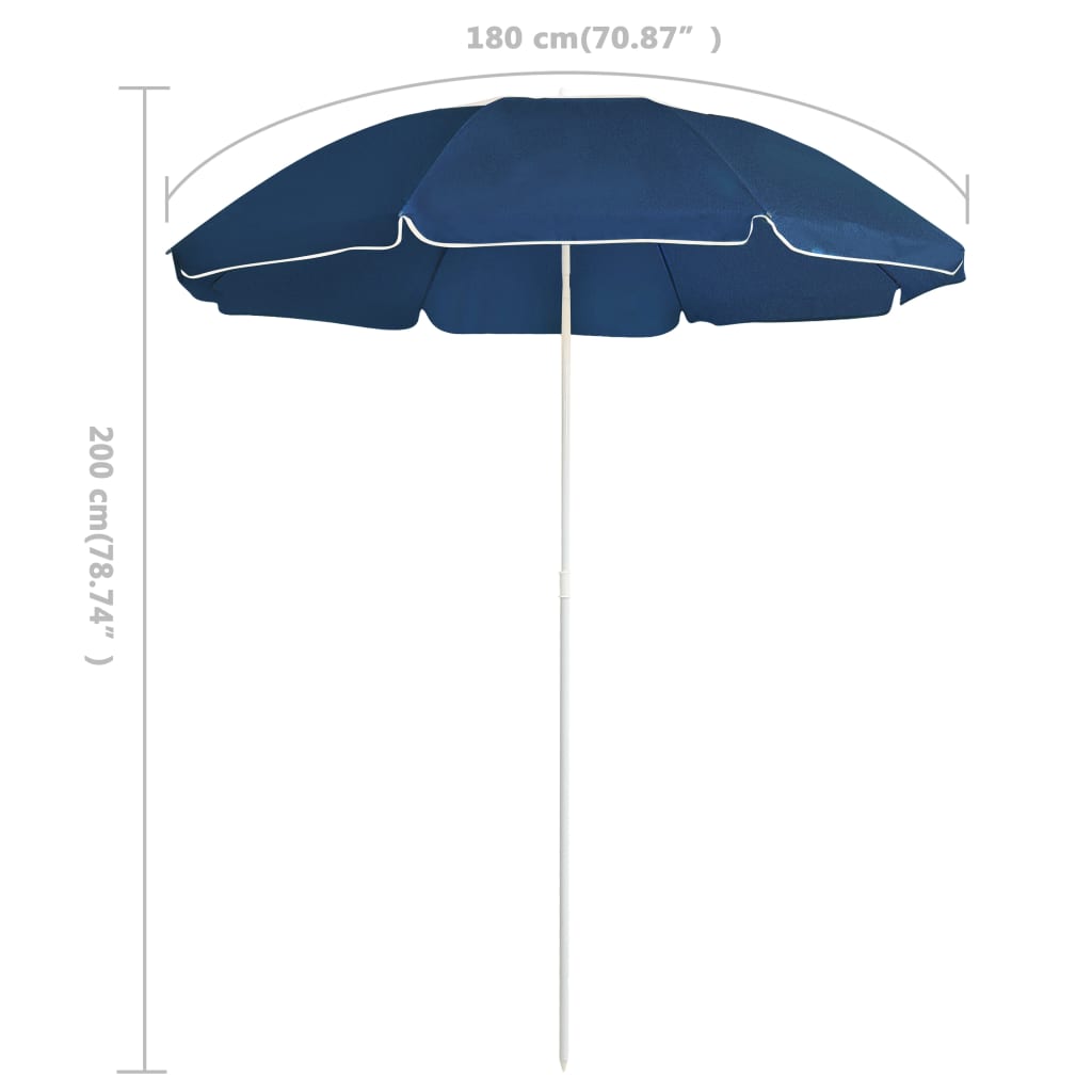Aurinkovarjo terästanko sininen 180 cm - Sisustajankoti.fi