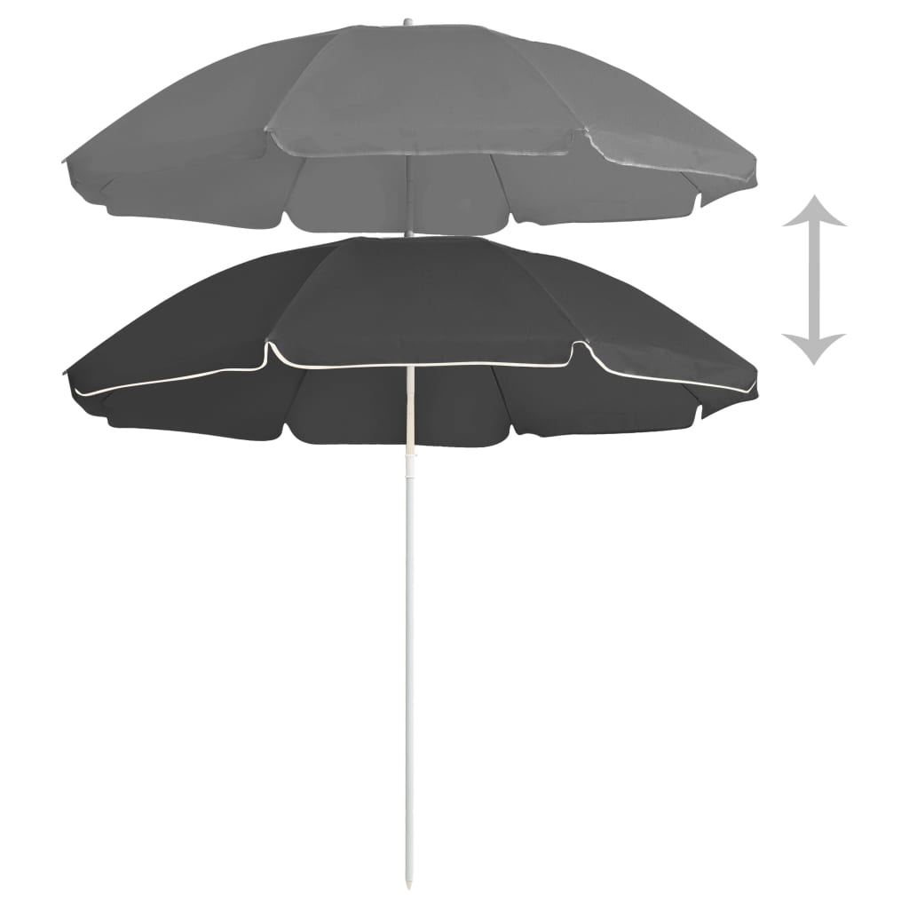 Aurinkovarjo terästanko antrasiitti 180 cm - Sisustajankoti.fi