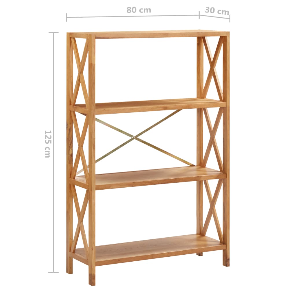 Kirjahylly 4 tasoa 80x30x125 cm täystammi - Sisustajankoti.fi