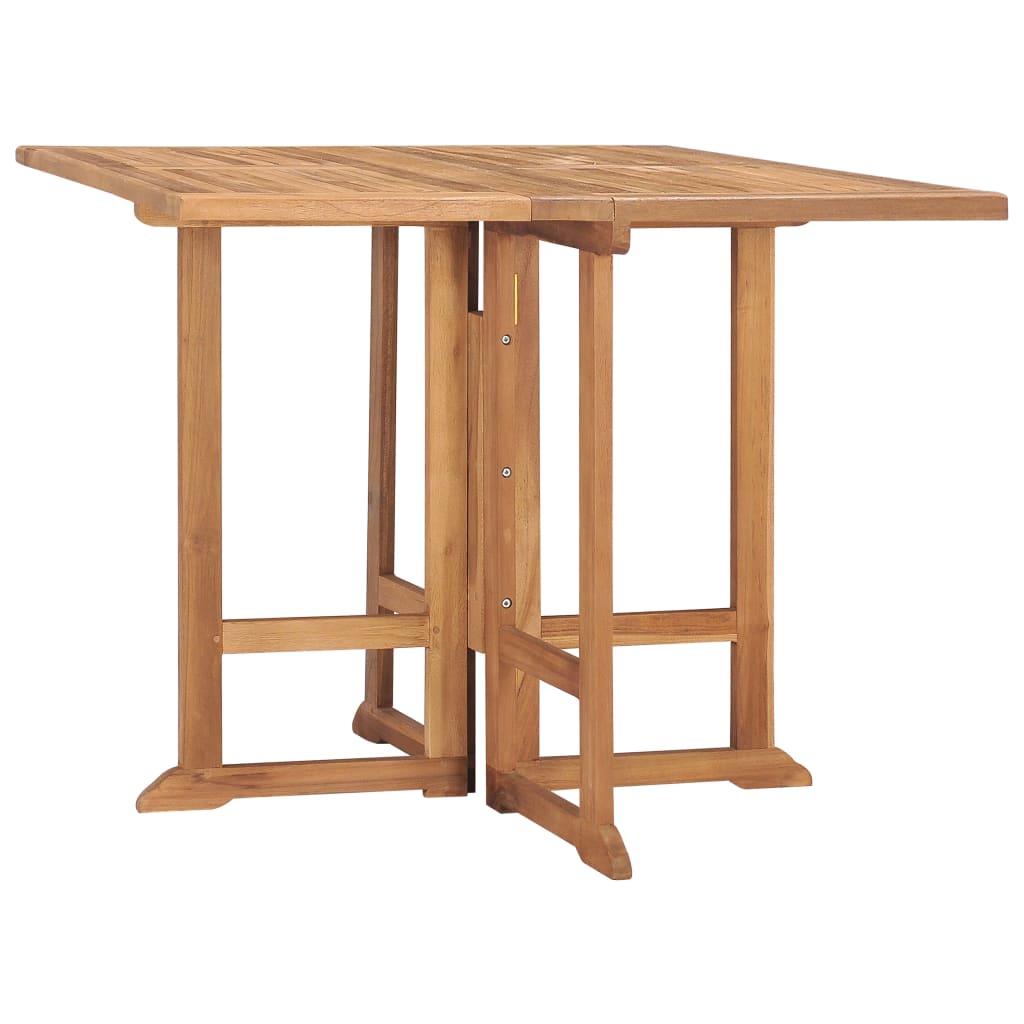 Kokoontaittuva puutarhan ruokapöytä 90x90x75 cm täysi tiikki - Sisustajankoti.fi
