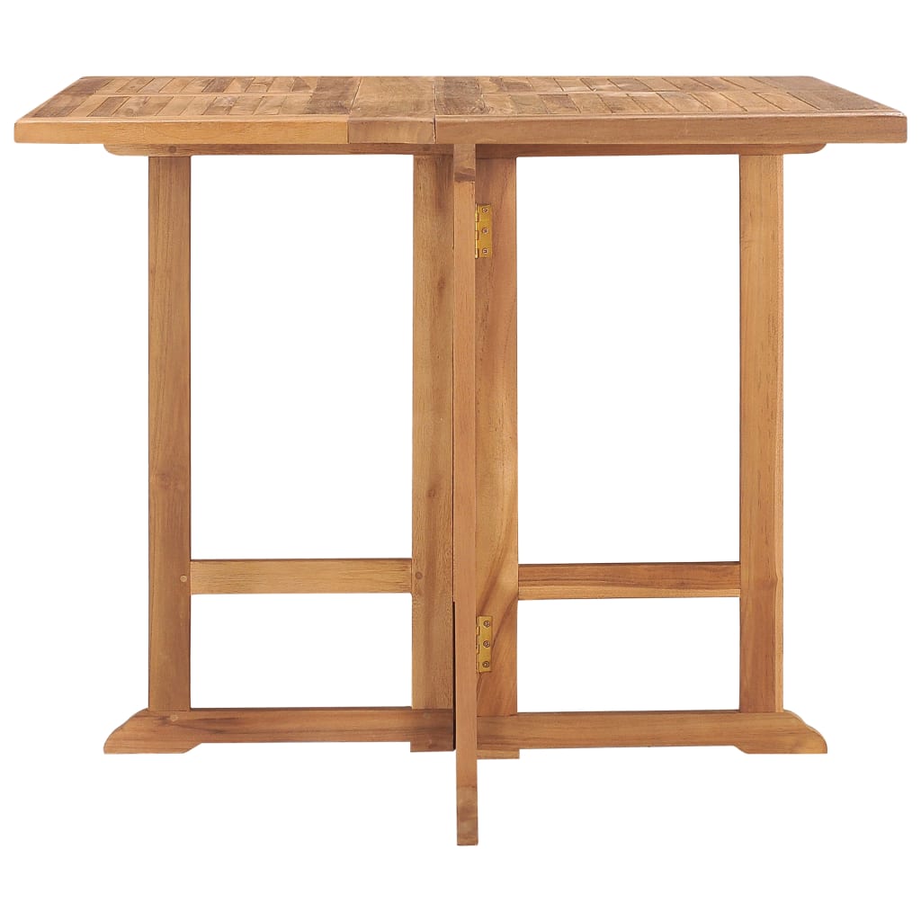 Kokoontaittuva puutarhan ruokapöytä 90x90x75 cm täysi tiikki - Sisustajankoti.fi
