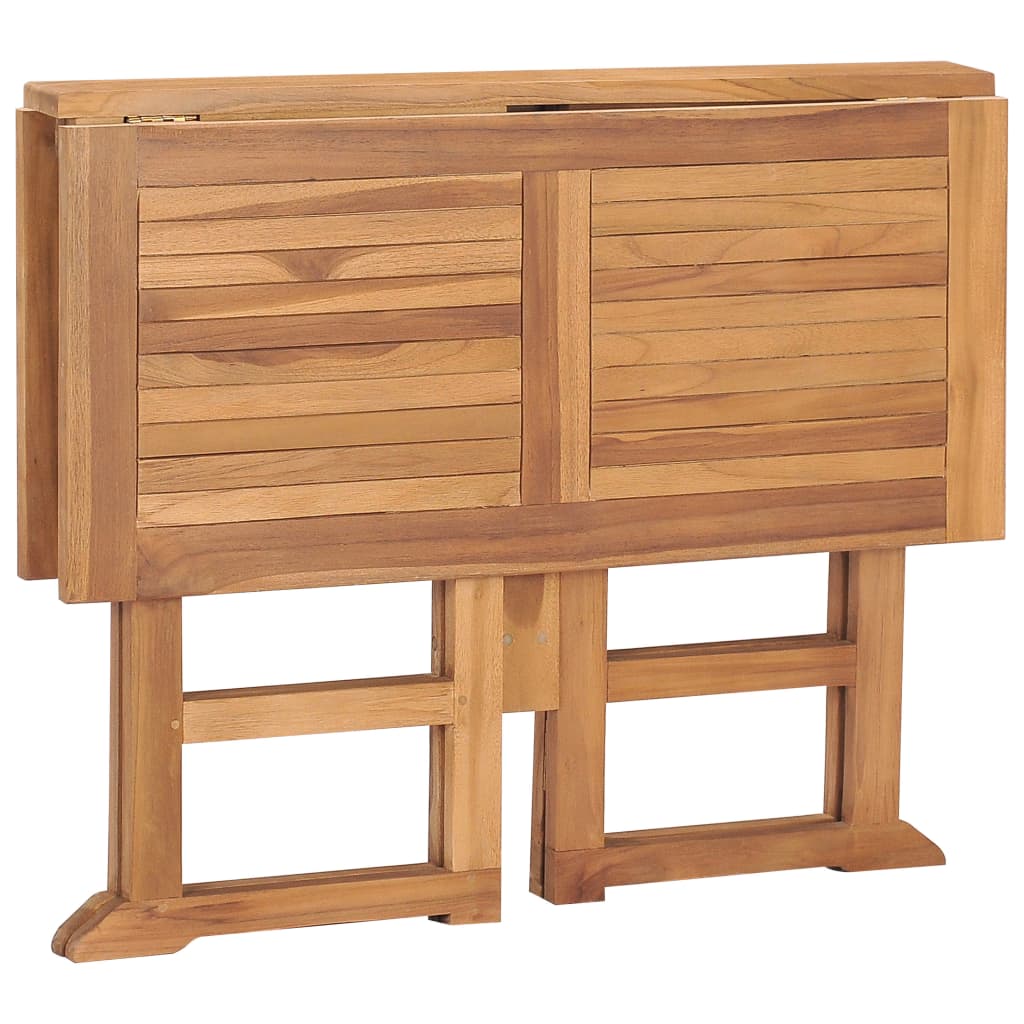 Kokoontaittuva puutarhan ruokapöytä 90x90x75 cm täysi tiikki - Sisustajankoti.fi