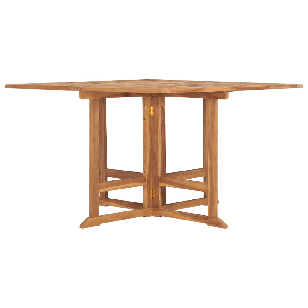 Kokoontaitettava puutarhan ruokapöytä 120x120x75cm täysi tiikki - Sisustajankoti.fi