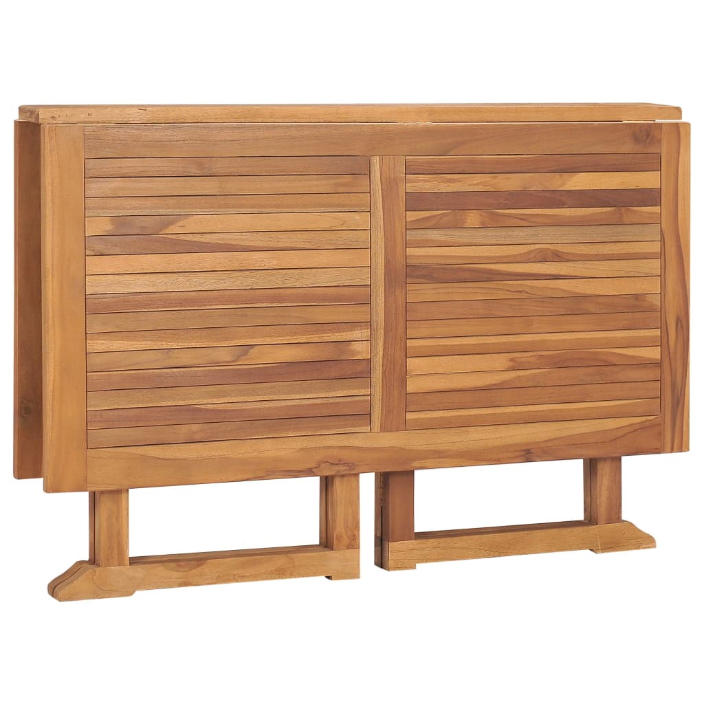 Kokoontaitettava puutarhan ruokapöytä 120x120x75cm täysi tiikki - Sisustajankoti.fi