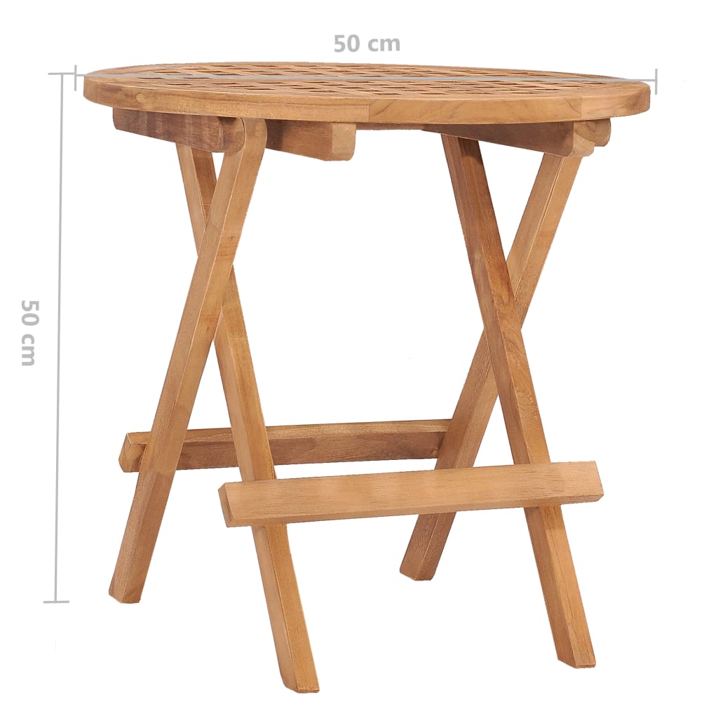 Kokoontaittuva puutarhapöytä 50x50x50 cm täysi tiikki - Sisustajankoti.fi