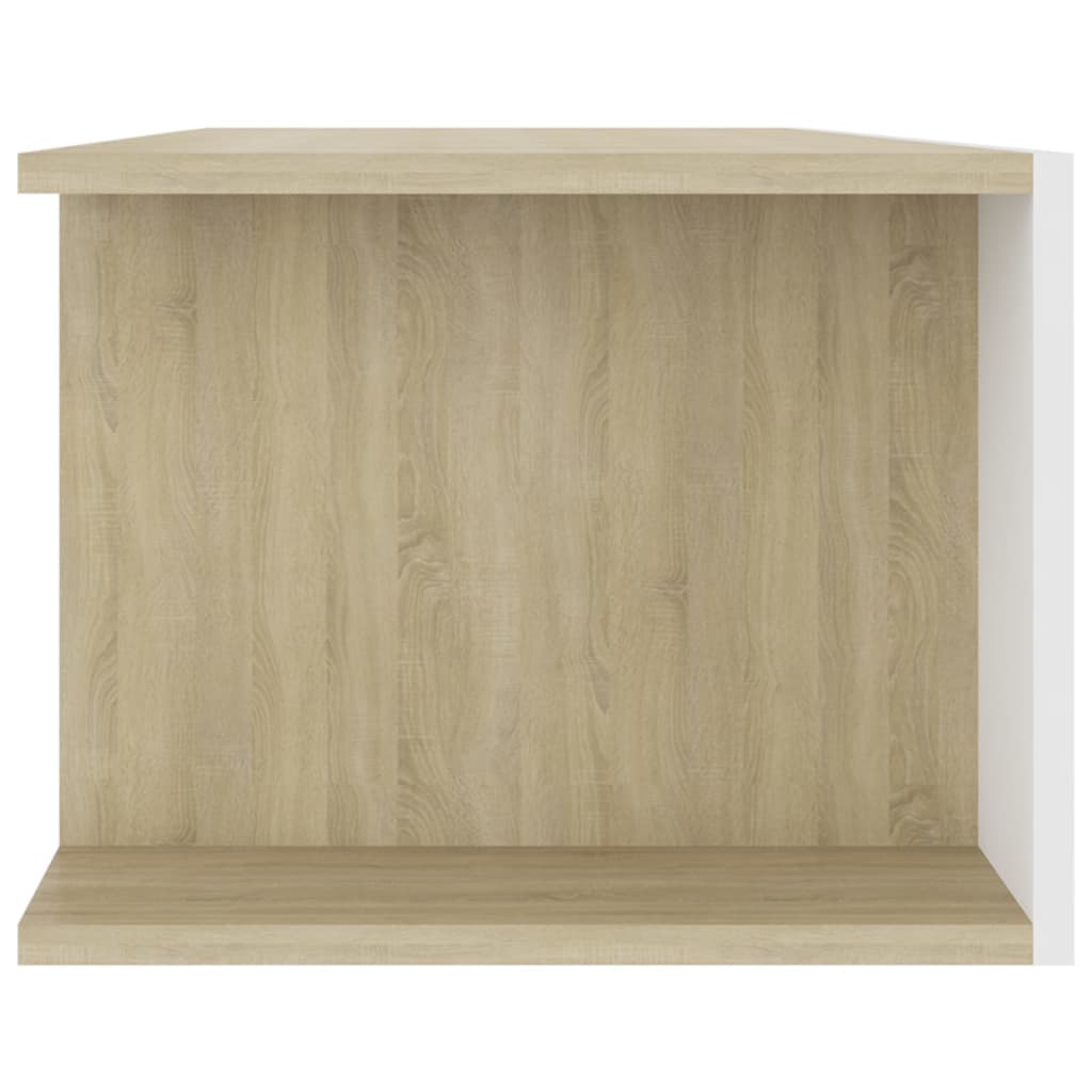 TV-taso LED-valoilla valkoinen ja Sonoma-tammi 135x39x30 cm - Sisustajankoti.fi