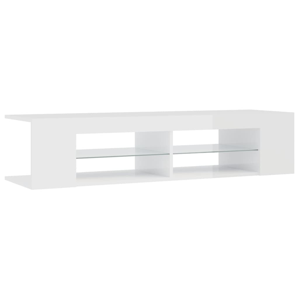 TV-taso LED-valoilla korkeakiilto valkoinen 135x39x30 cm - Sisustajankoti.fi