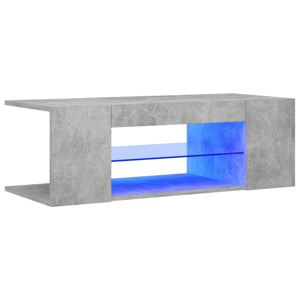 TV-taso LED-valoilla betoninharmaa 90x39x30 cm - Sisustajankoti.fi