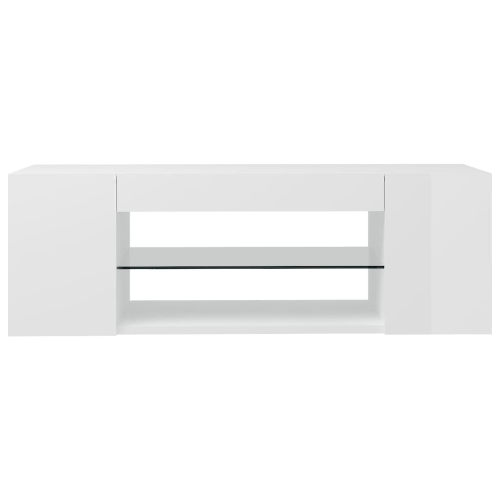 TV-taso LED-valoilla korkeakiilto valkoinen 90x39x30 cm - Sisustajankoti.fi