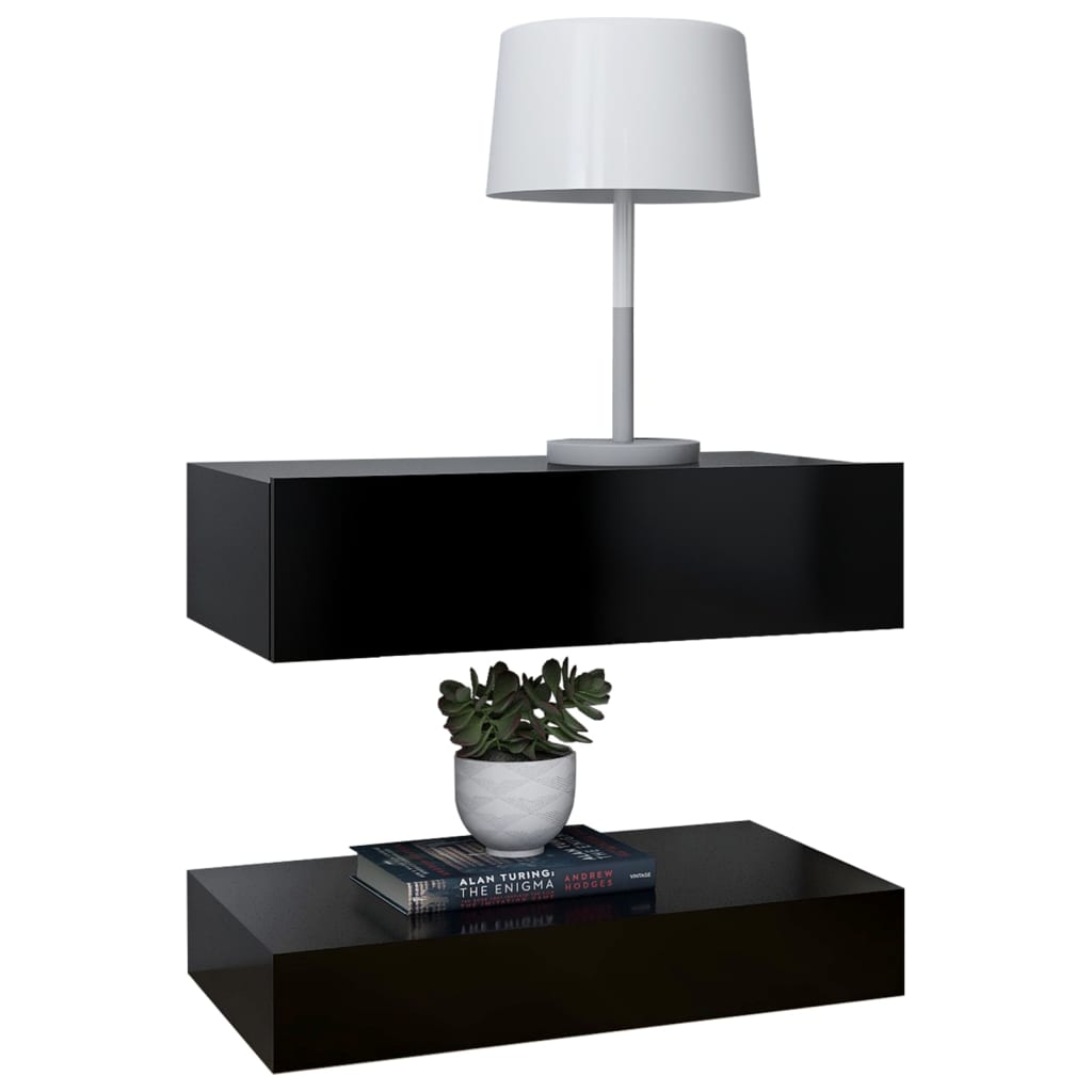 TV-taso LED-valoilla musta 60x35 cm - Sisustajankoti.fi