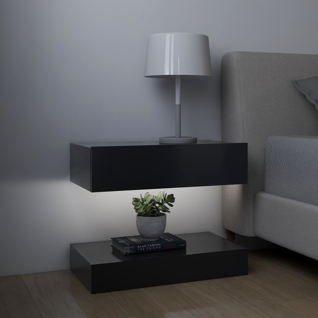 TV-tasot LED-valoilla 2 kpl harmaa 60x35 cm - Sisustajankoti.fi