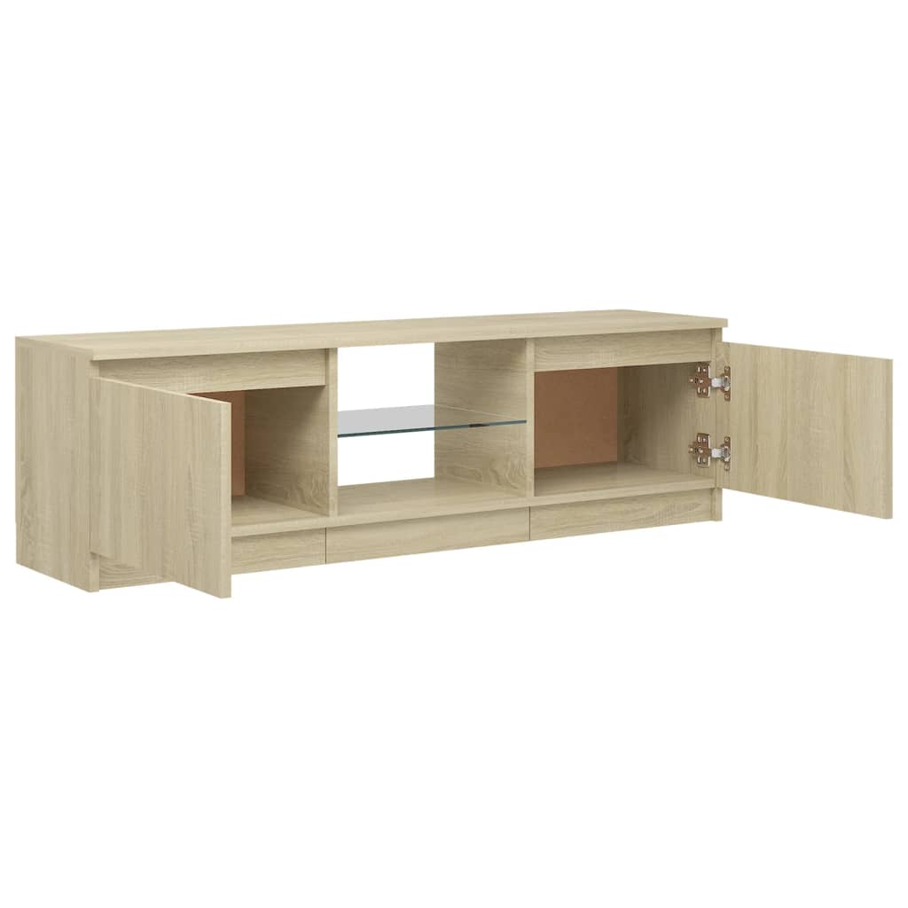 TV-taso LED-valoilla Sonoma-tammi 120x30x35,5 cm - Sisustajankoti.fi