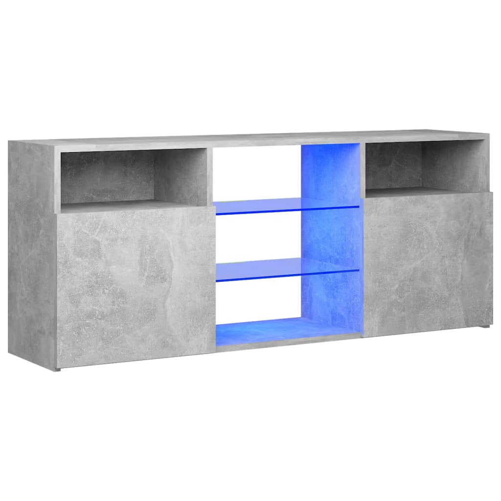 TV-taso LED-valoilla betoninharmaa 120x30x50 cm - Sisustajankoti.fi