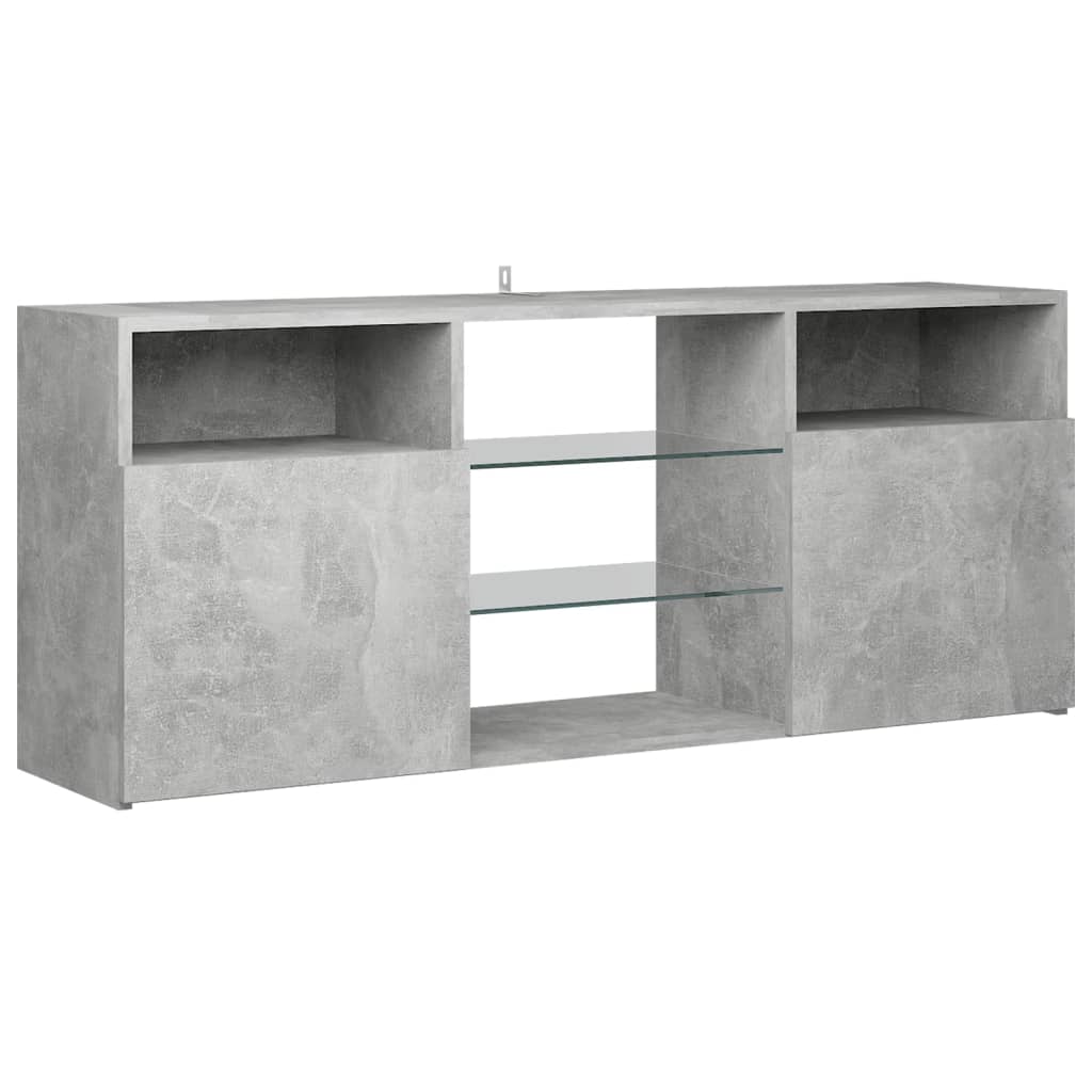 TV-taso LED-valoilla betoninharmaa 120x30x50 cm - Sisustajankoti.fi