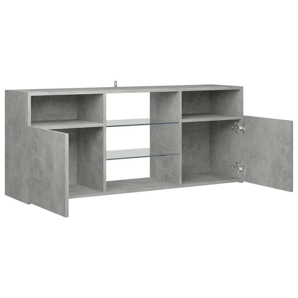 TV-taso LED-valoilla betoninharmaa 120x30x50 cm - Sisustajankoti.fi