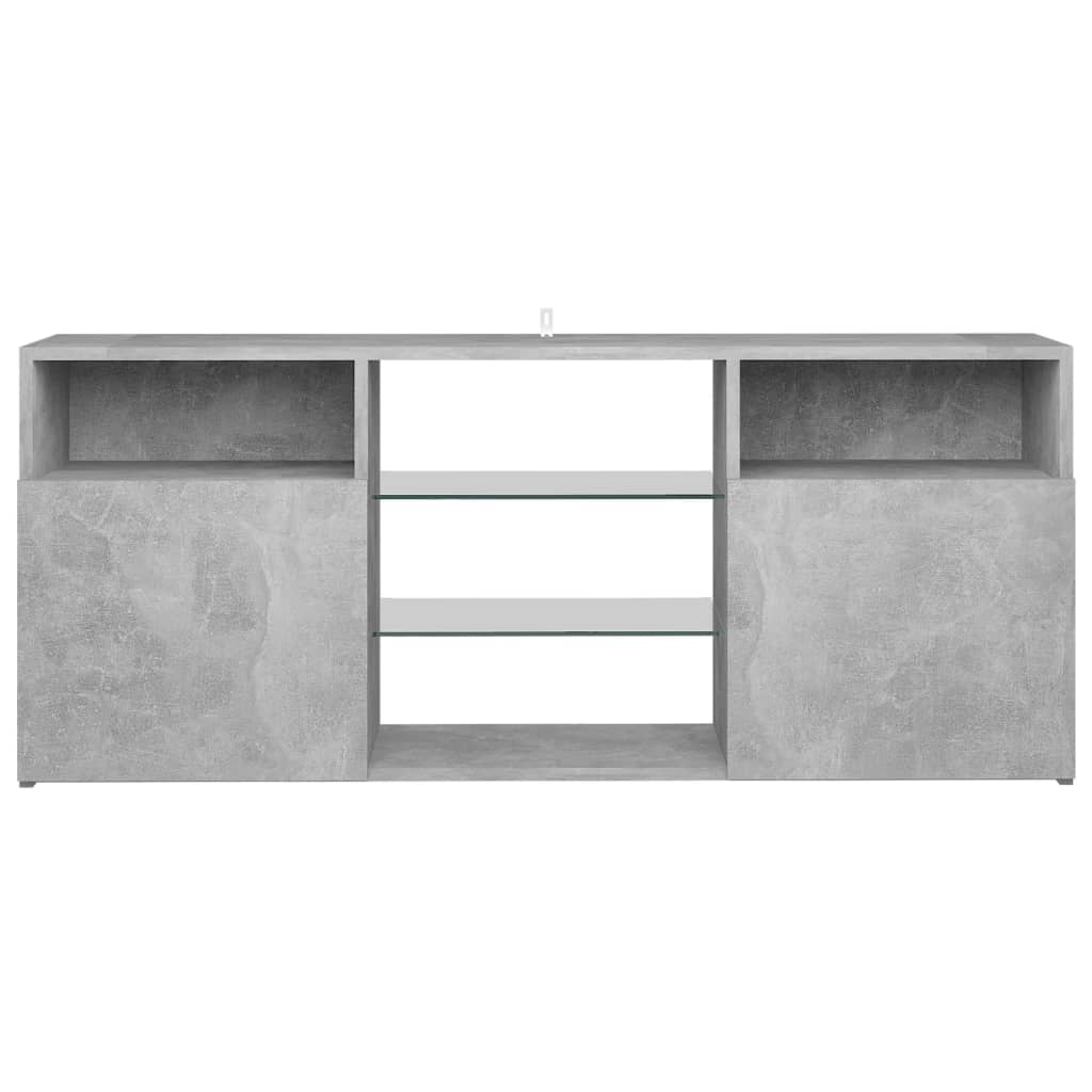TV-taso LED-valoilla betoninharmaa 120x30x50 cm - Sisustajankoti.fi