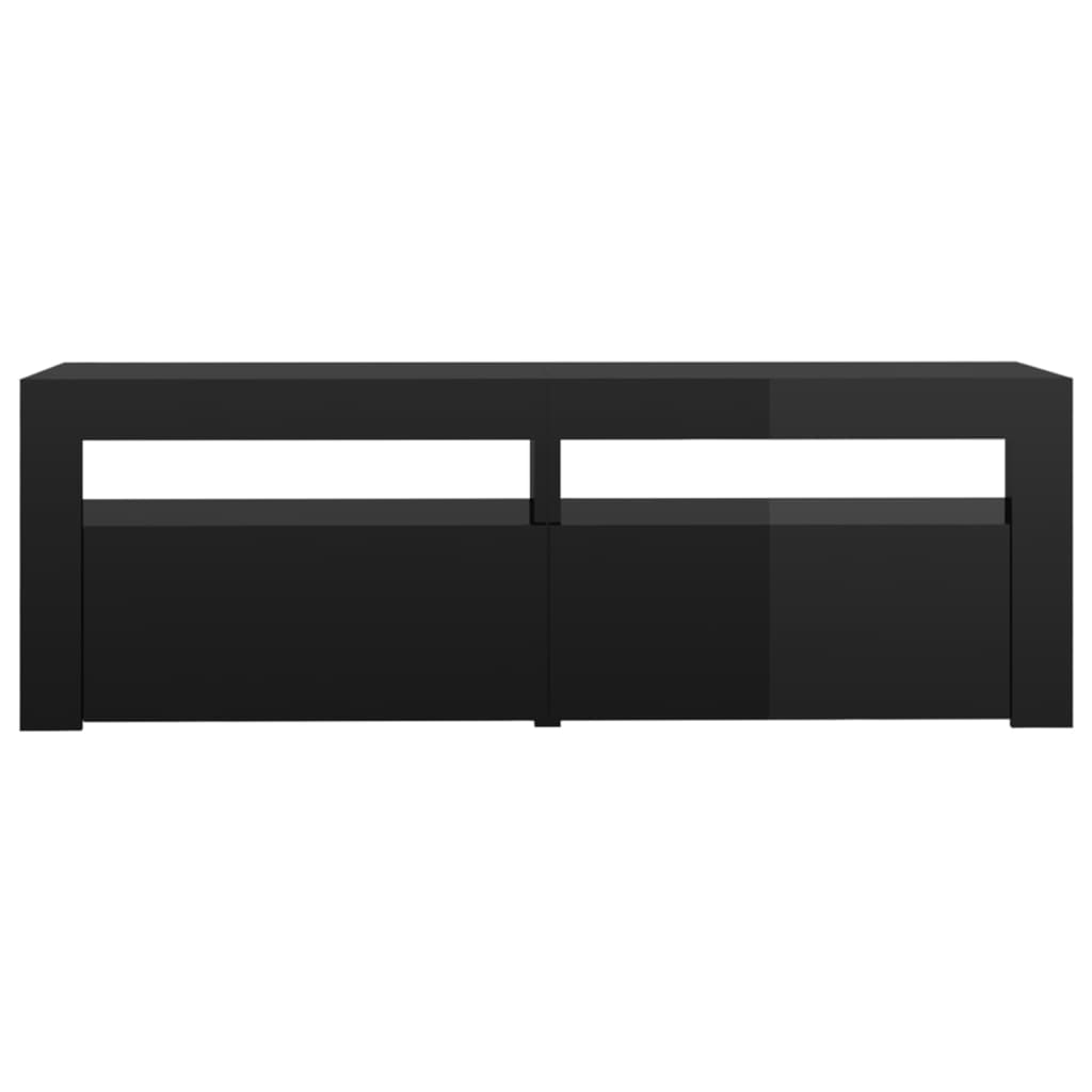 TV-taso LED-valoilla korkeakiilto musta 120x35x40 cm - Sisustajankoti.fi