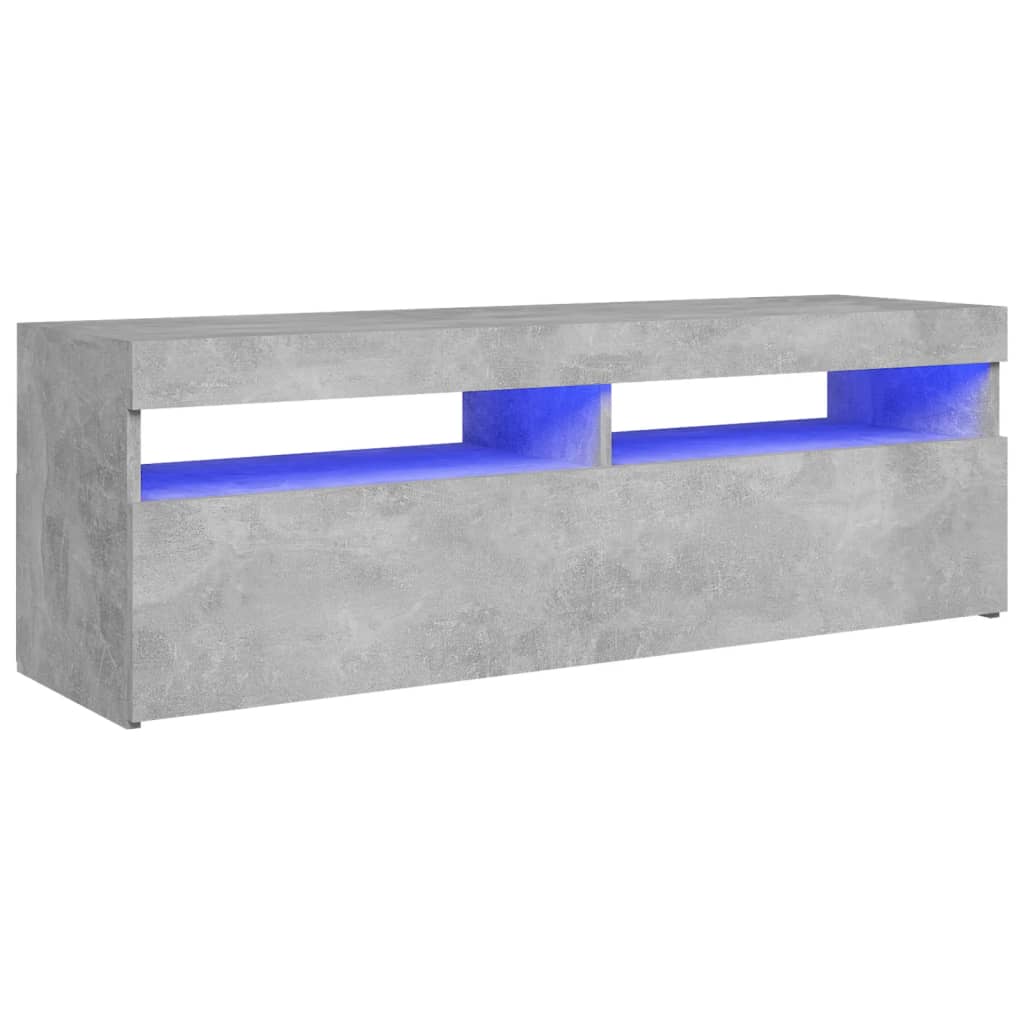 TV-taso LED-valoilla betoninharmaa 120x35x40 cm - Sisustajankoti.fi