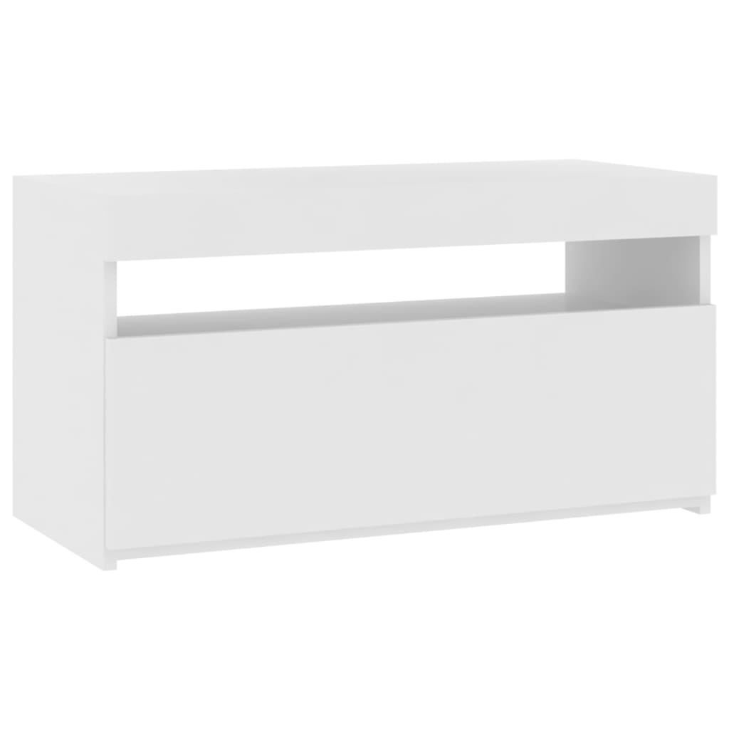 TV-taso LED-valoilla valkoinen 75x35x40 cm - Sisustajankoti.fi