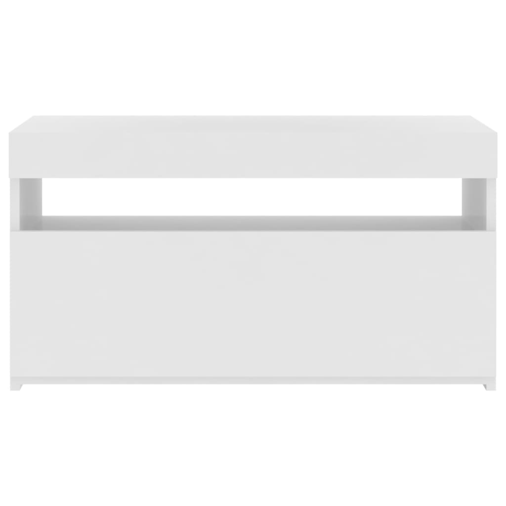TV-taso LED-valoilla valkoinen 75x35x40 cm - Sisustajankoti.fi