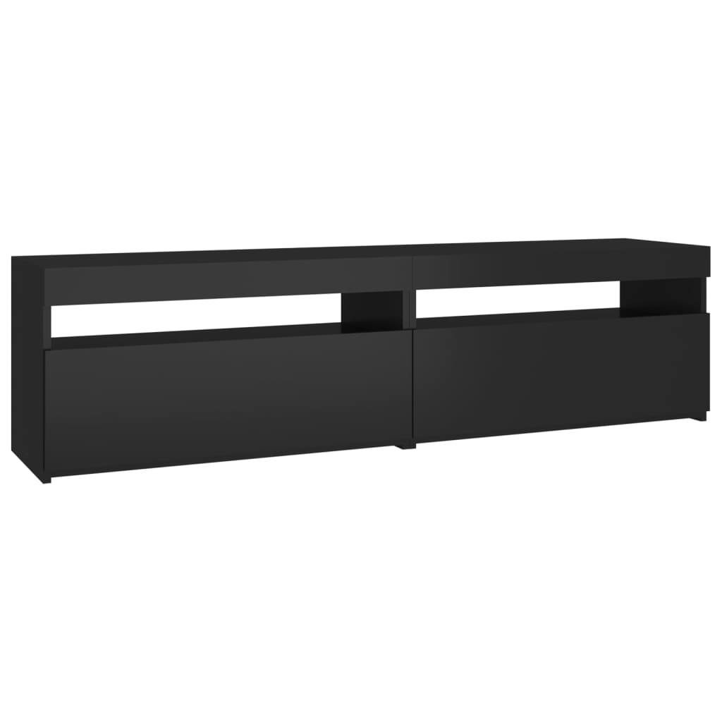 TV-tasot 2 kpl LED-valoilla musta 75x35x40 cm - Sisustajankoti.fi